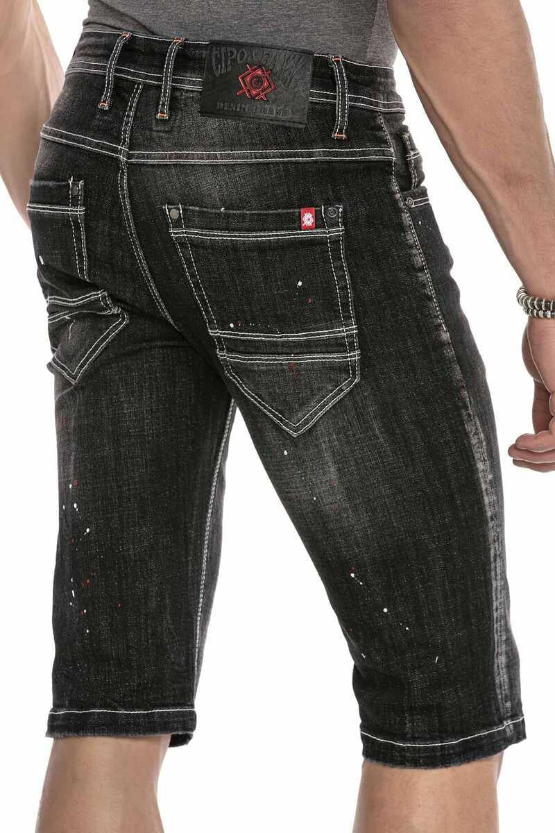 CK240 szorty męskie z farbą i ozdobnym suwakiem