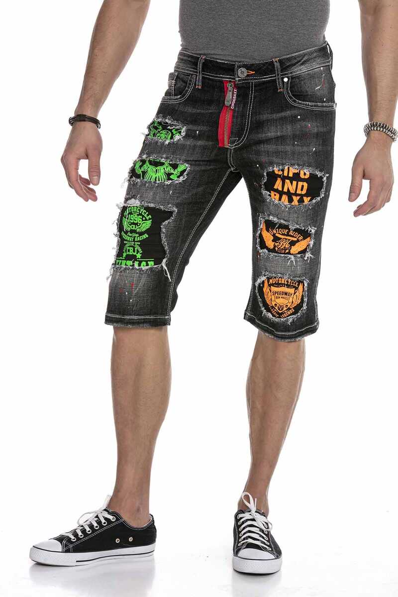 CK241 szorty męskie z łatami