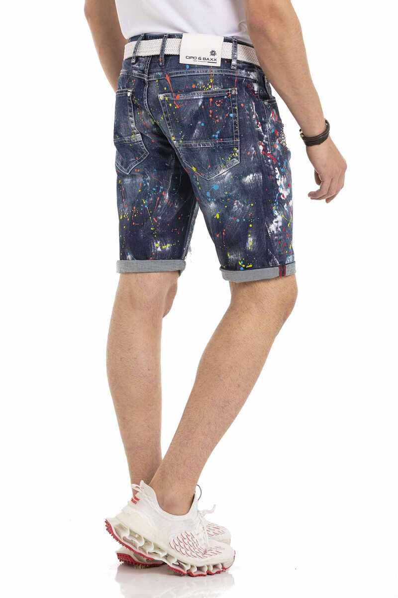 CK255 Herren Capri Shorts mit auffälligem Skull-Motiv