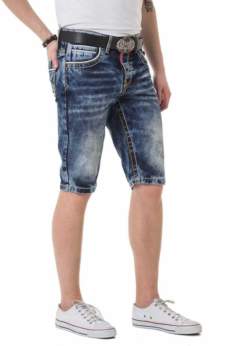 CK268 Heren Capri Shorts met Contrastnaden