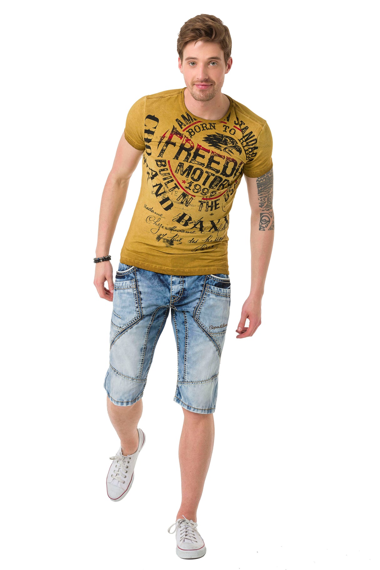 CK270 szorty męskie z ozdobnym szwem