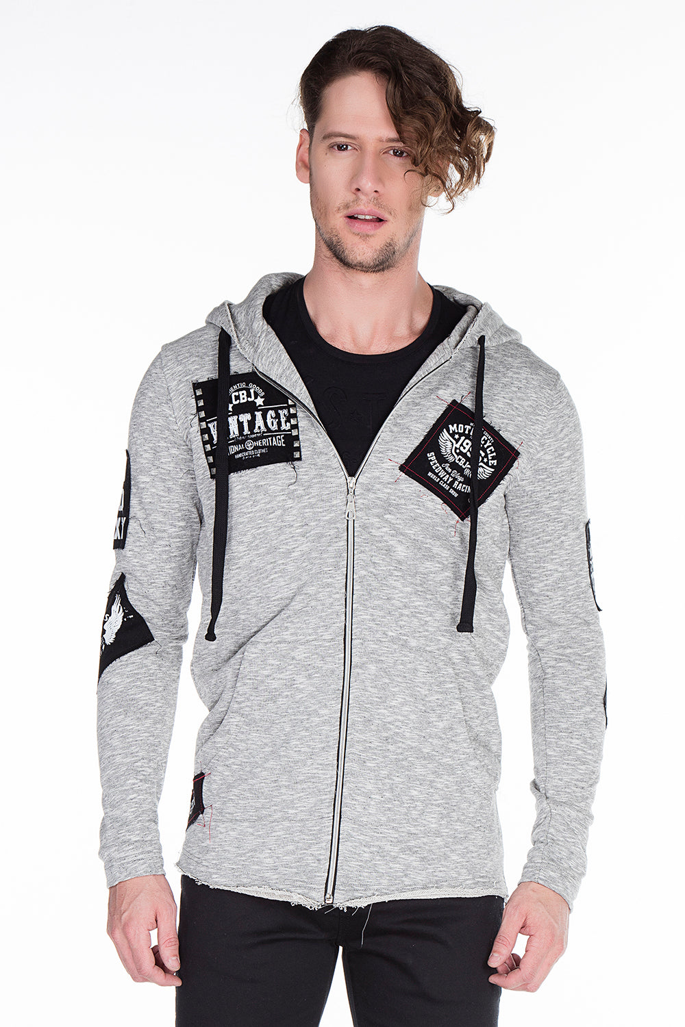 CL240 men's sweat jacket with cool embroidery