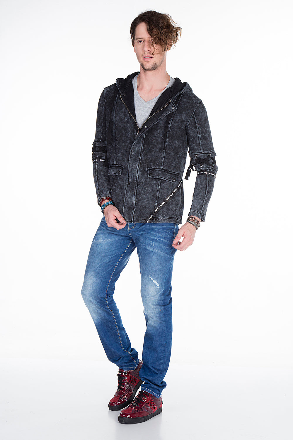 CL257 Felpa uomo con cappuccio