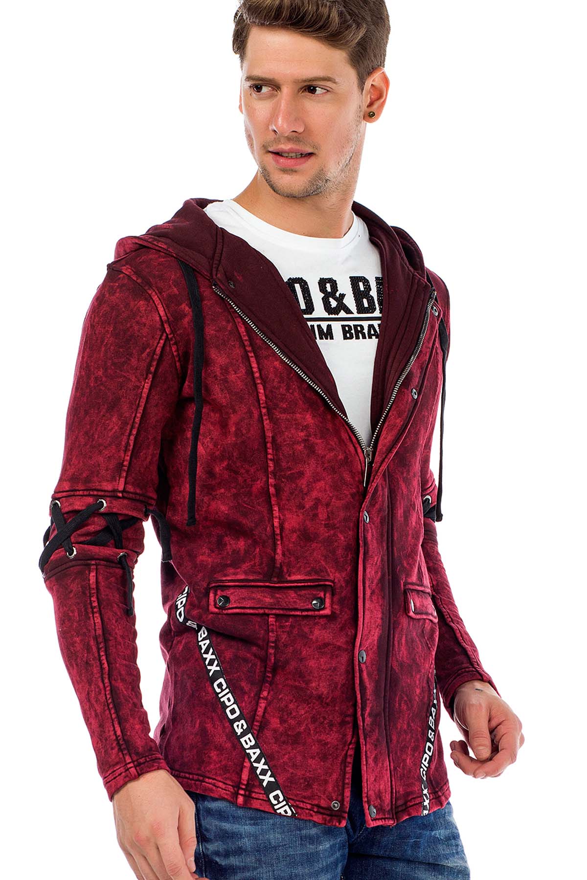 Cl257 Veste de sueur pour hommes avec capuche