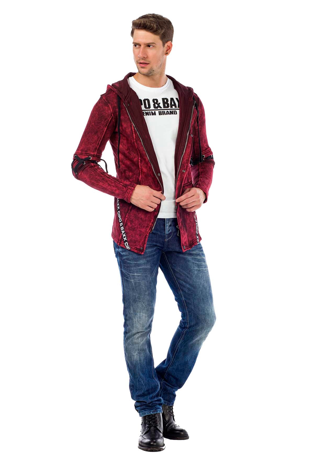 CL257 Felpa uomo con cappuccio