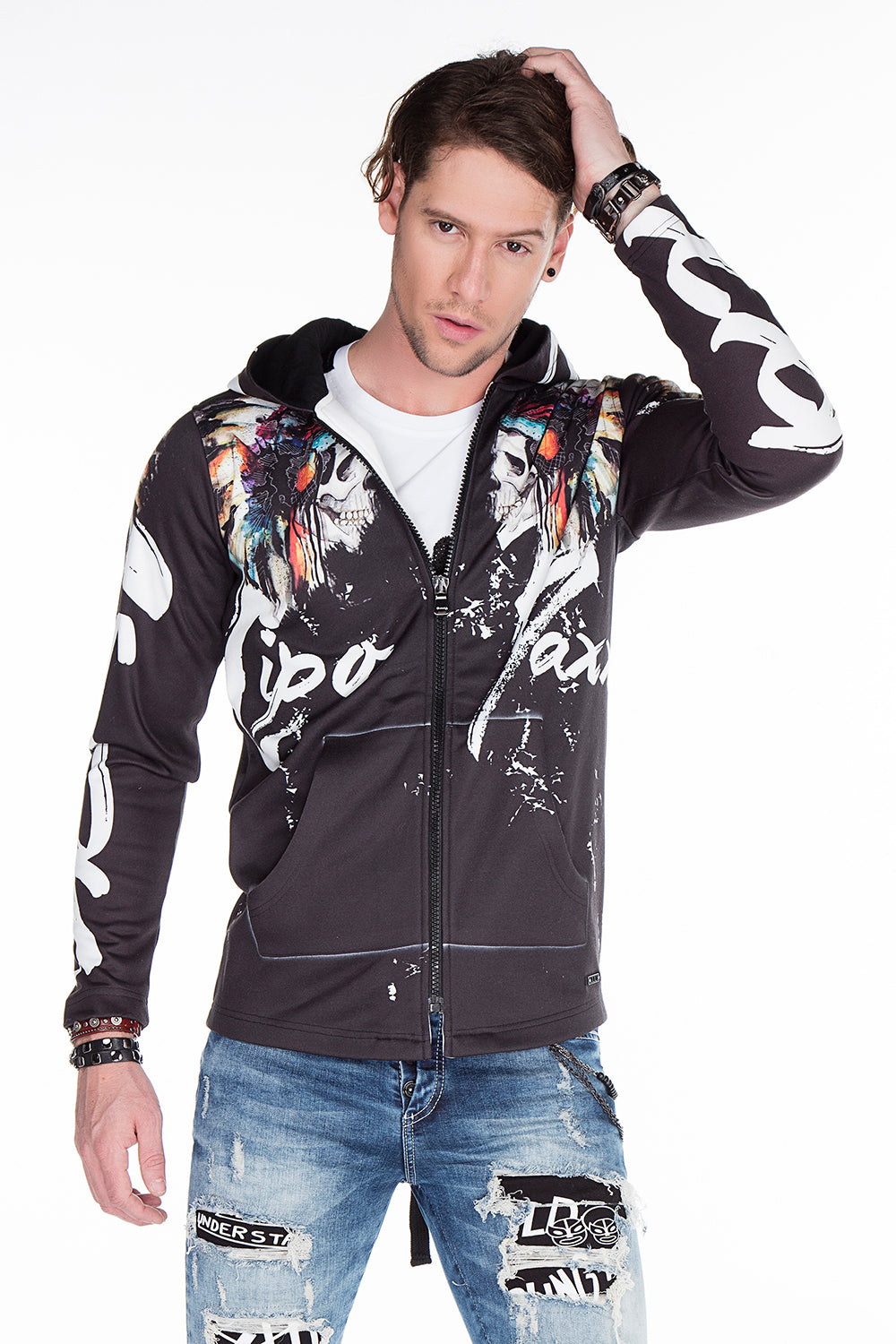 CL263 Felpa uomo con stampa