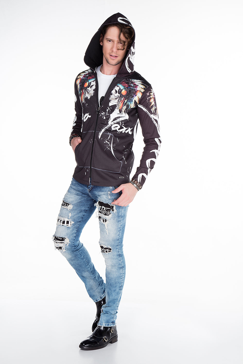 CL263 Felpa uomo con stampa