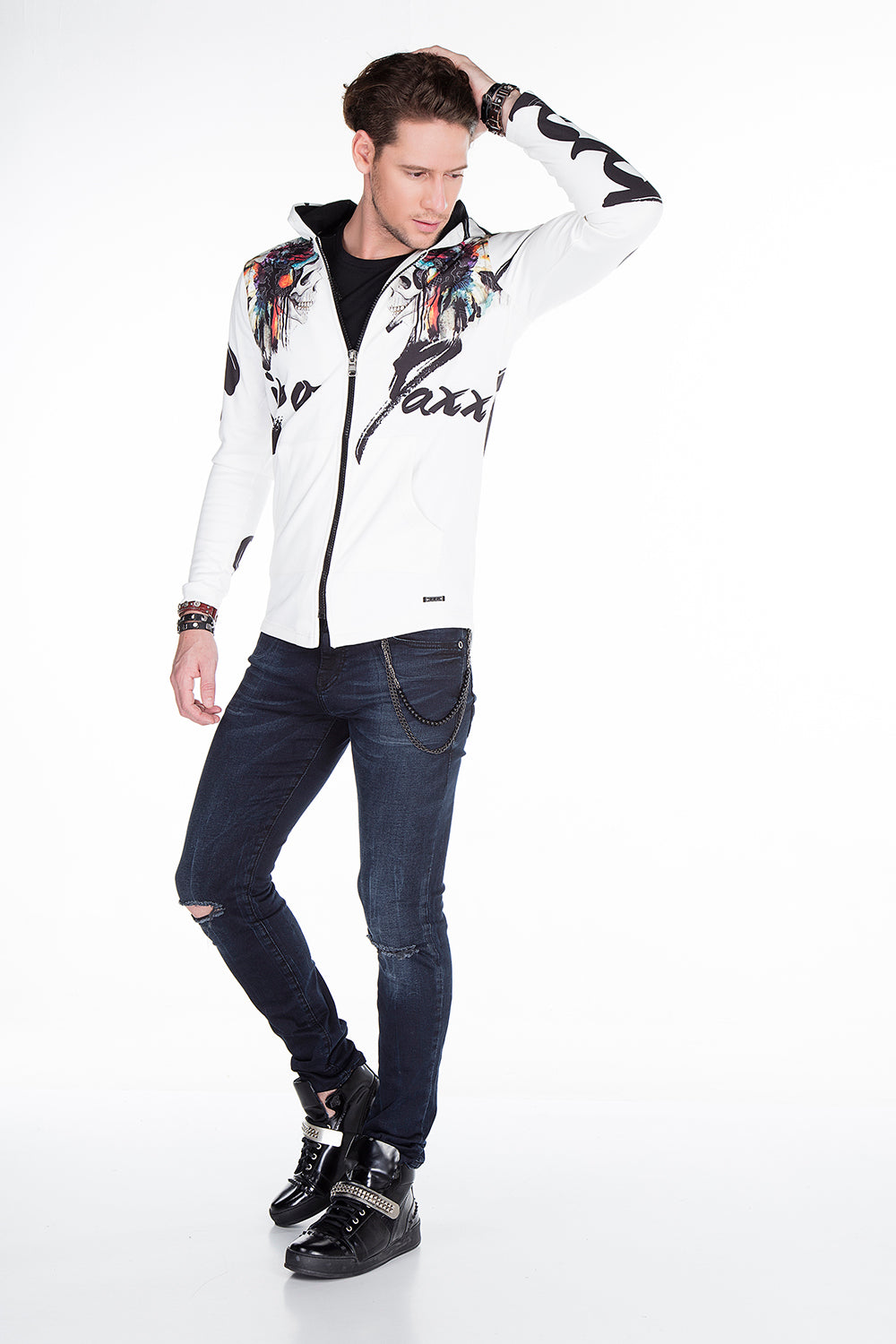 CL263 Felpa uomo con stampa