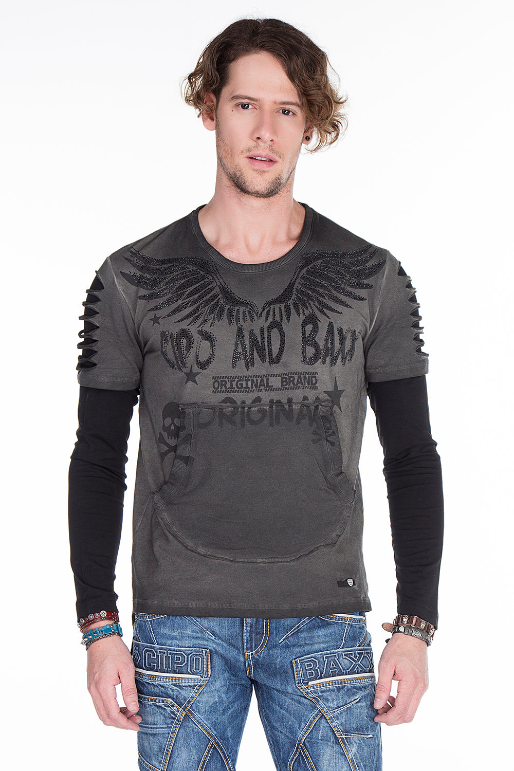 CL265 bluza męska w rockowym stylu