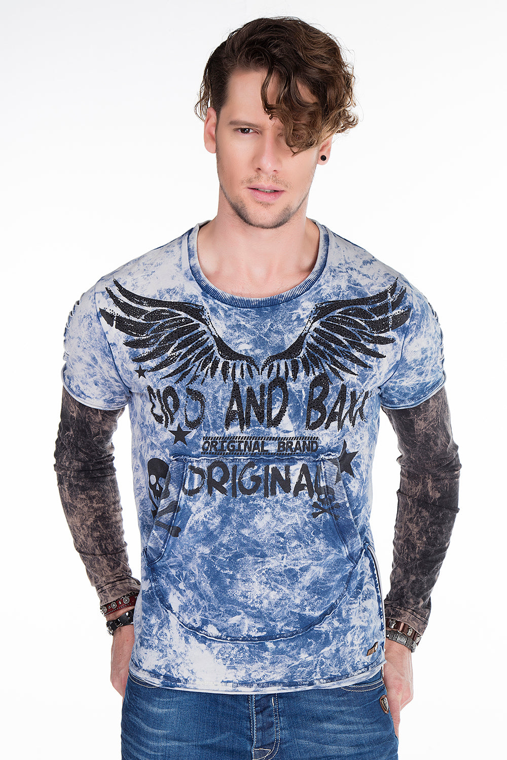 CL265 bluza męska w rockowym stylu