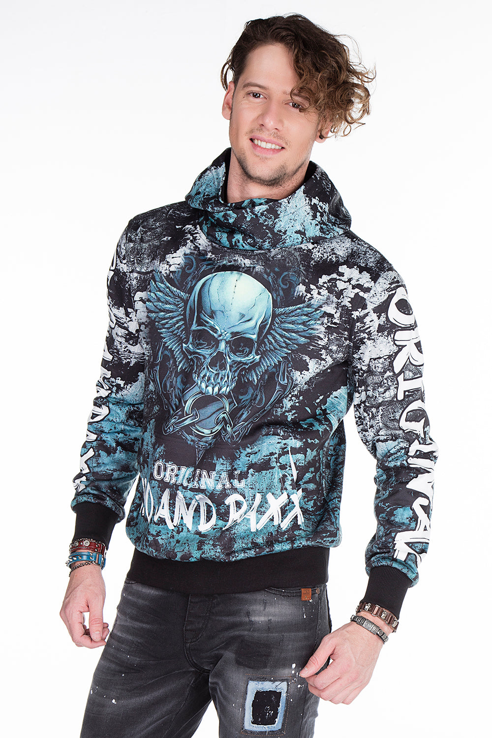 CL271 męska bluza z kapturem i nadrukiem