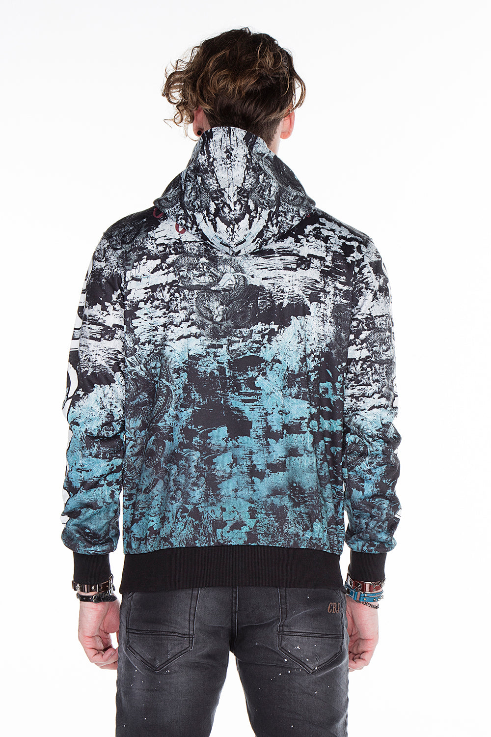 CL271 męska bluza z kapturem i nadrukiem