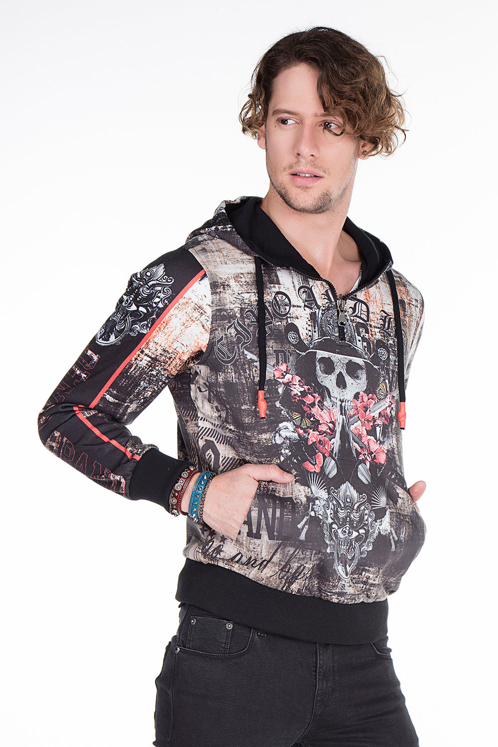 CL272 bluza męska z kolorowym nadrukiem