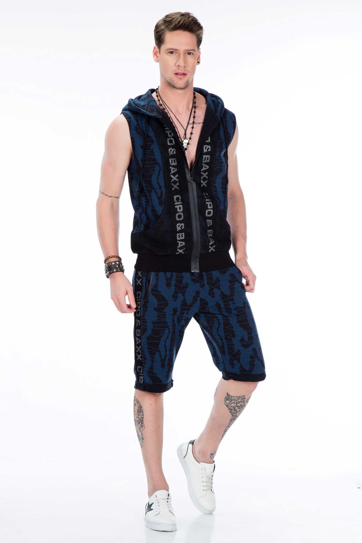 CL297 bezrękawnik męski bluzowy z kapturem