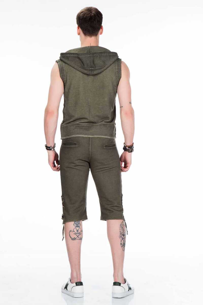 Cl298 Maglia uomo senza maniche con cappuccio