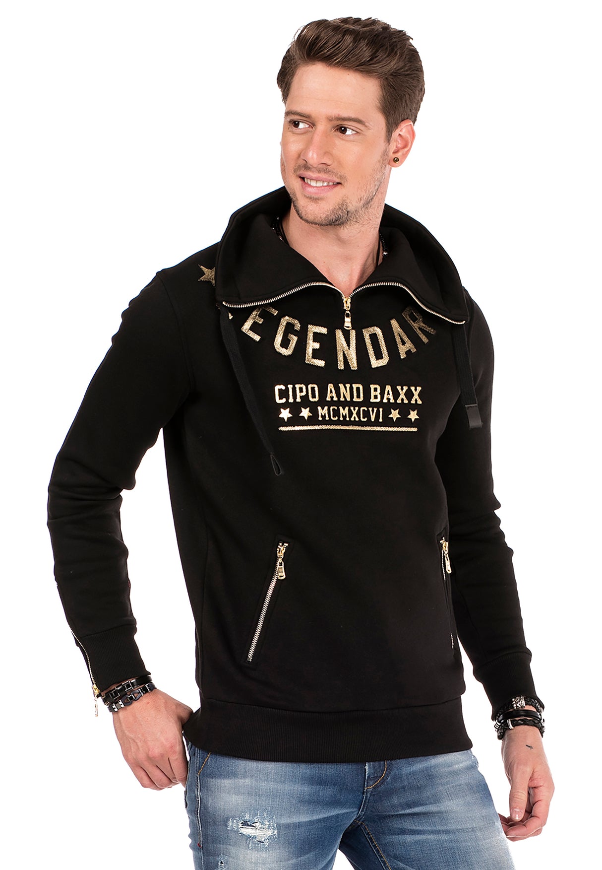 CL324 bluza męska z kołnierzem