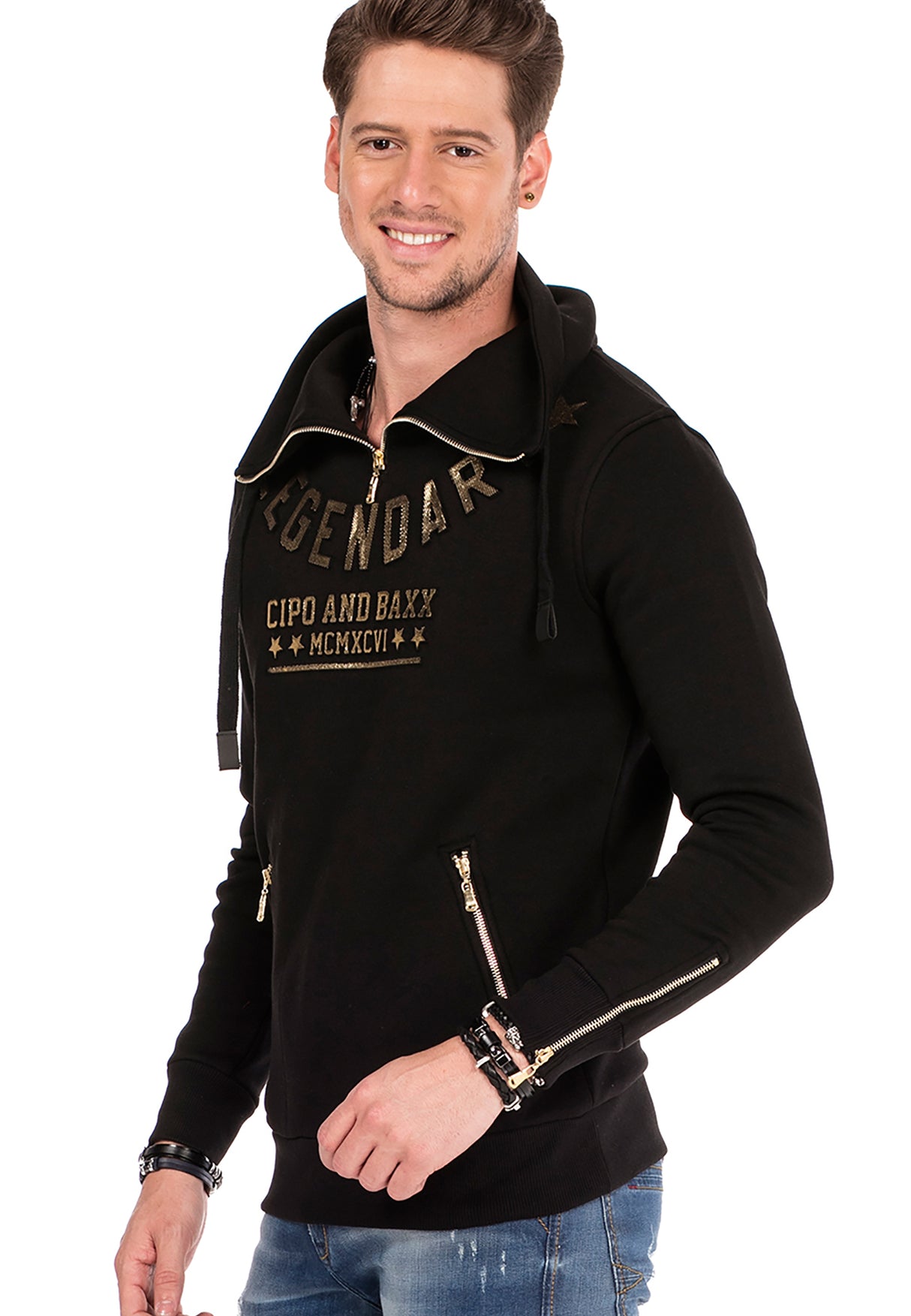 CL324 bluza męska z kołnierzem