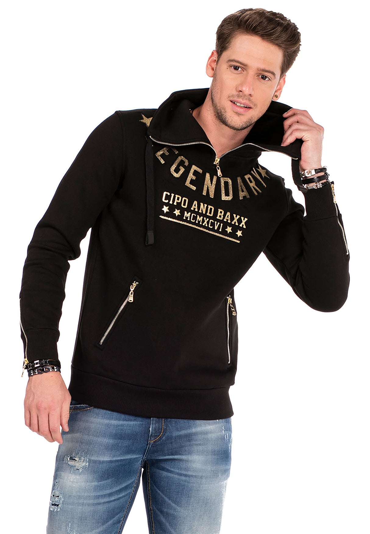 CL324 bluza męska z kołnierzem