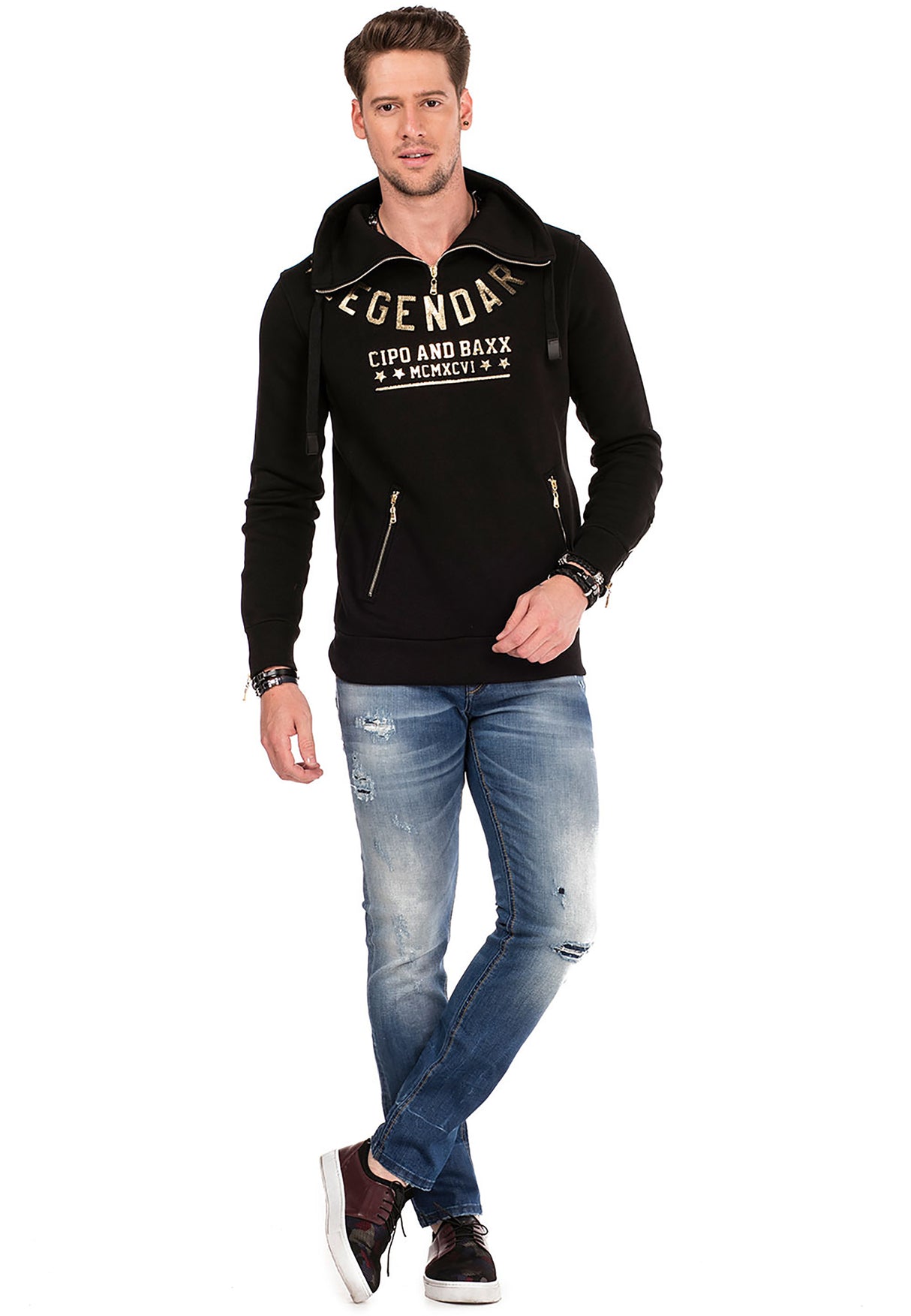 CL324 bluza męska z kołnierzem