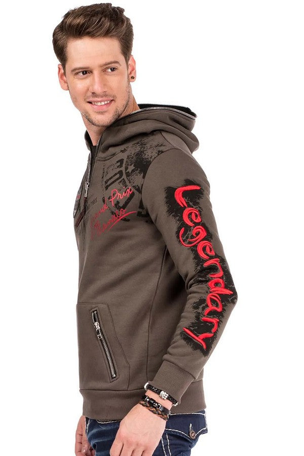 Cl334 Felpa uomo con stampe e ricami alla moda