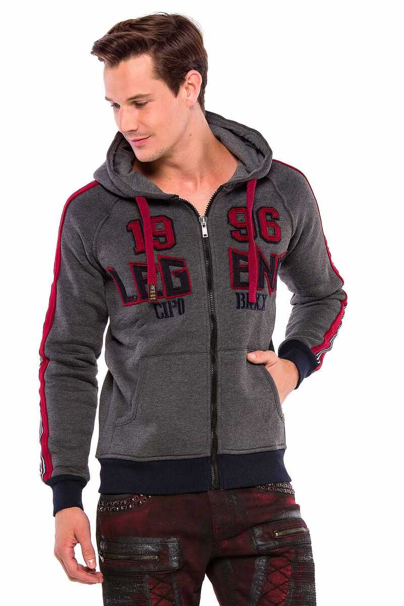 CL357 Herren Sweatjacke mit Stickerei