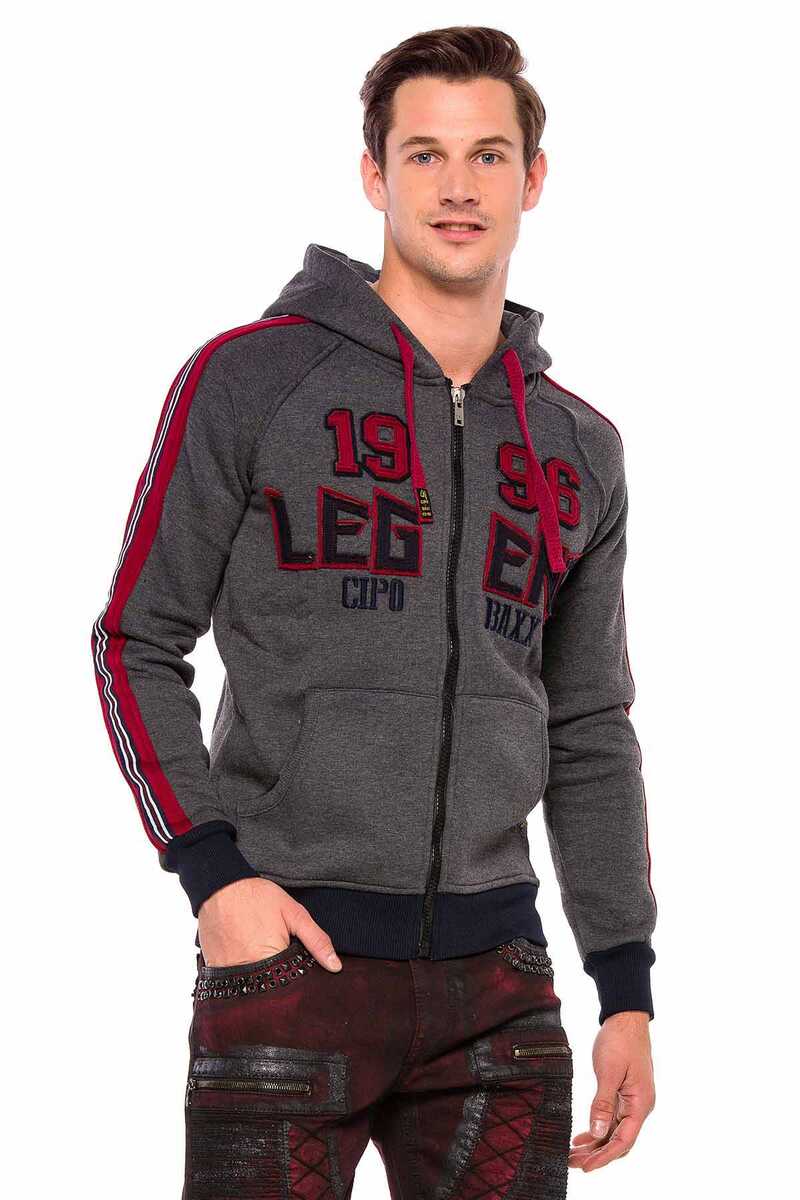 CL357 Herren Sweatjacke mit Stickerei