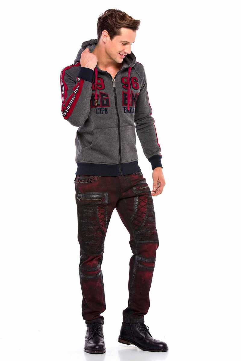 CL357 Herren Sweatjacke mit Stickerei