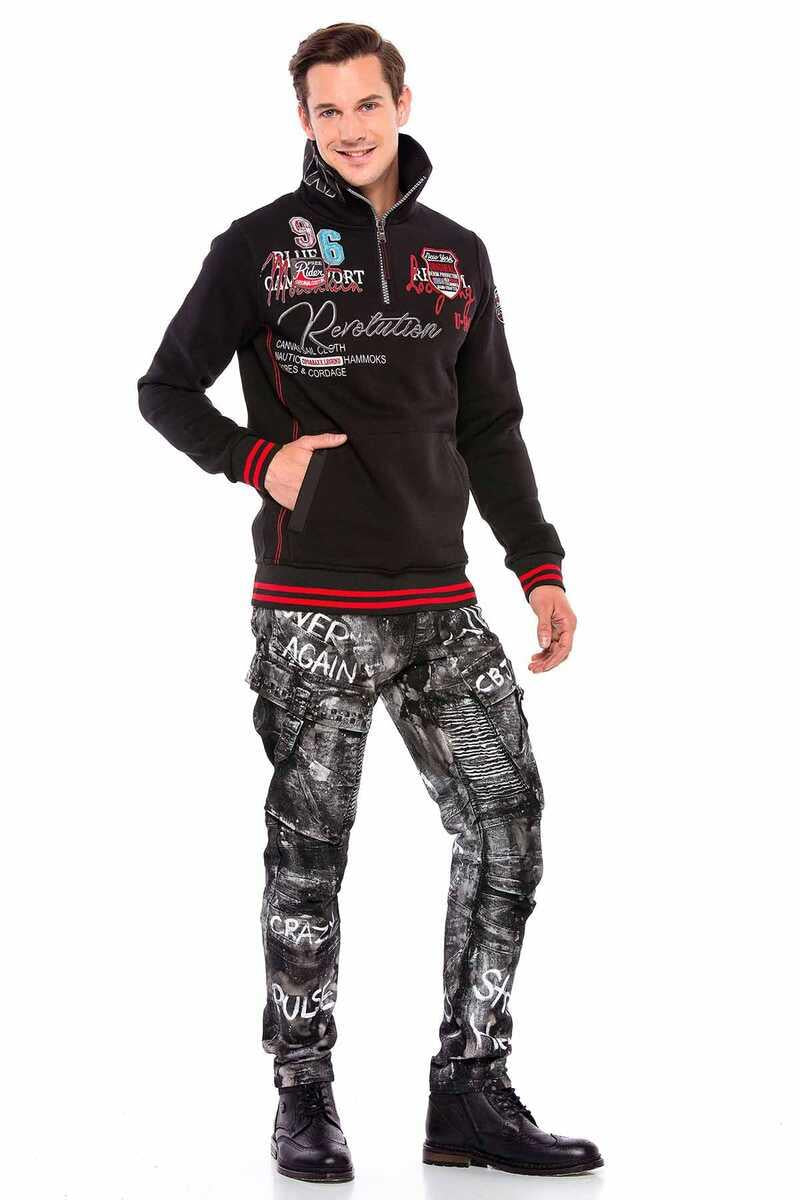 Cl377 Felpa uomo con collo alto