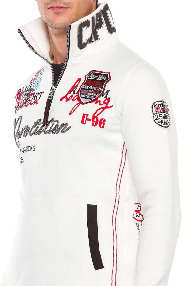 Cl377 Felpa uomo con collo alto