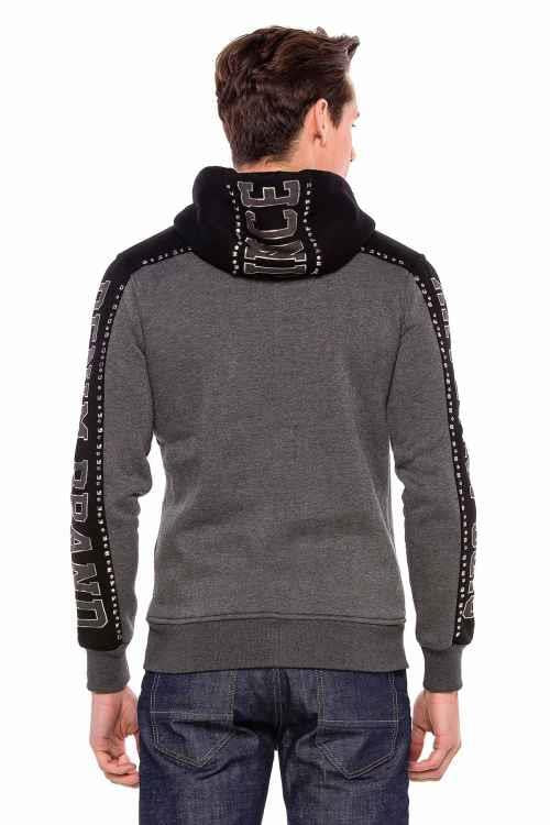 CL381 Herren Sweatjacke mit coolem Nietenbesatz