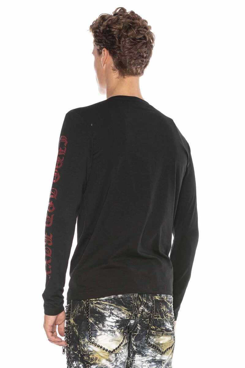 CL398 T-shirt manches longues homme avec strass stylés