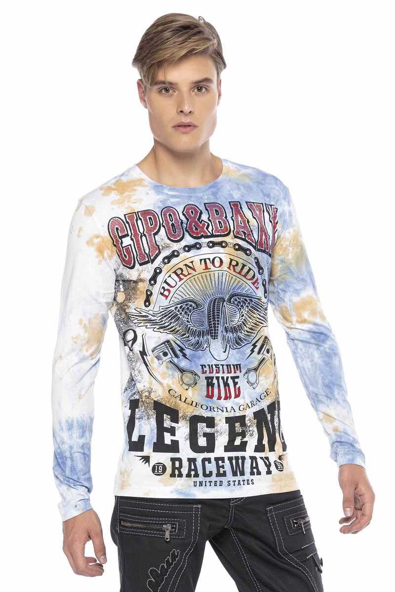 CL410 bluza męska z nadrukiem w batikowym stylu