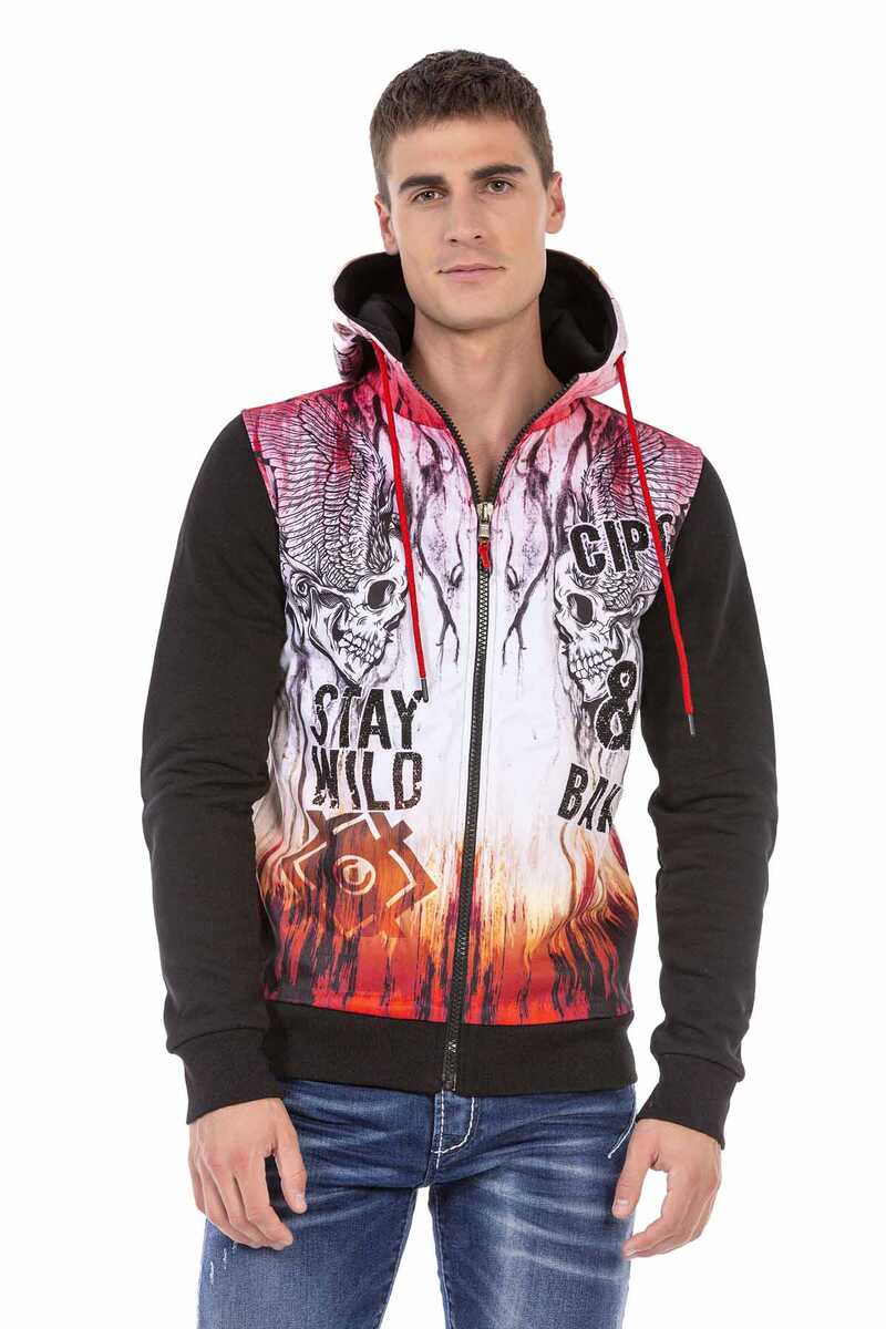 CL458 Felpa uomo con teschio stampato