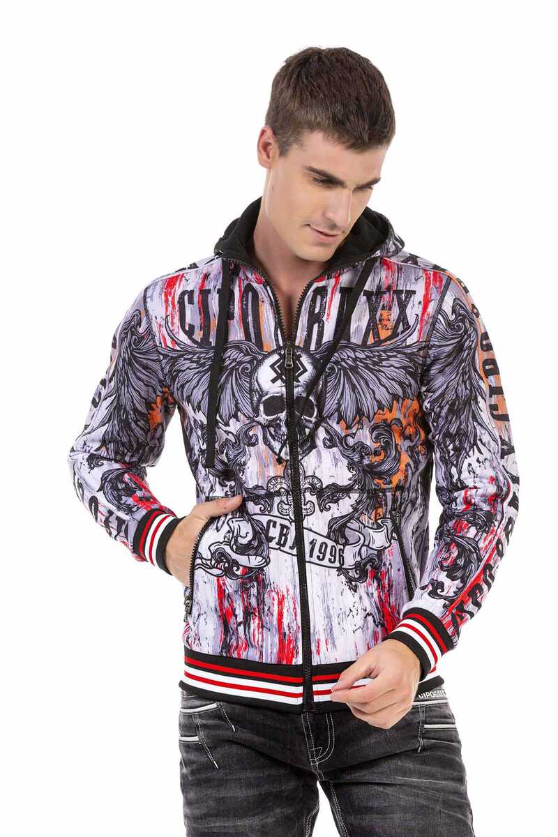 CL462 bluza męska z nadrukiem rozpinana