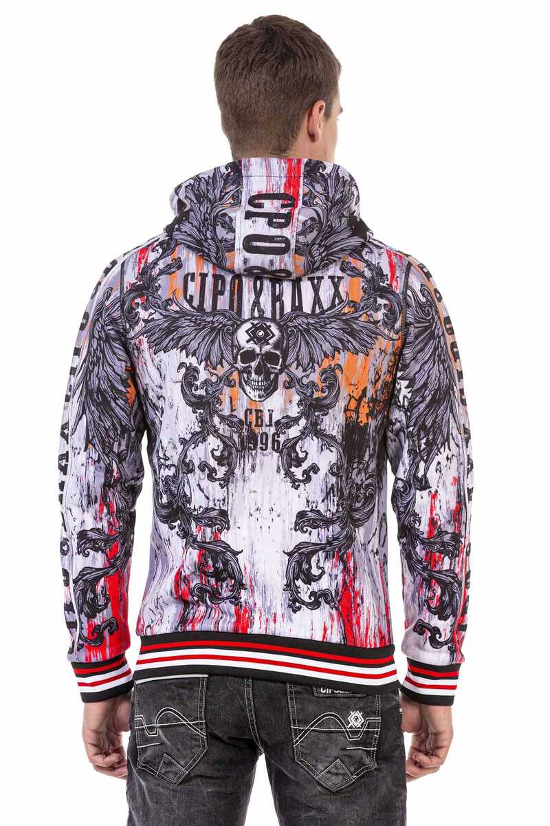 CL462 bluza męska z nadrukiem rozpinana