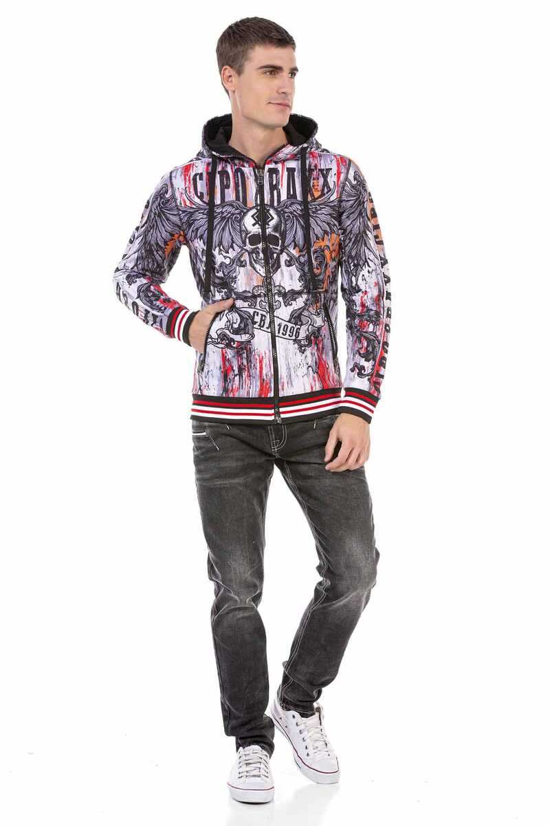 CL462 bluza męska z nadrukiem rozpinana