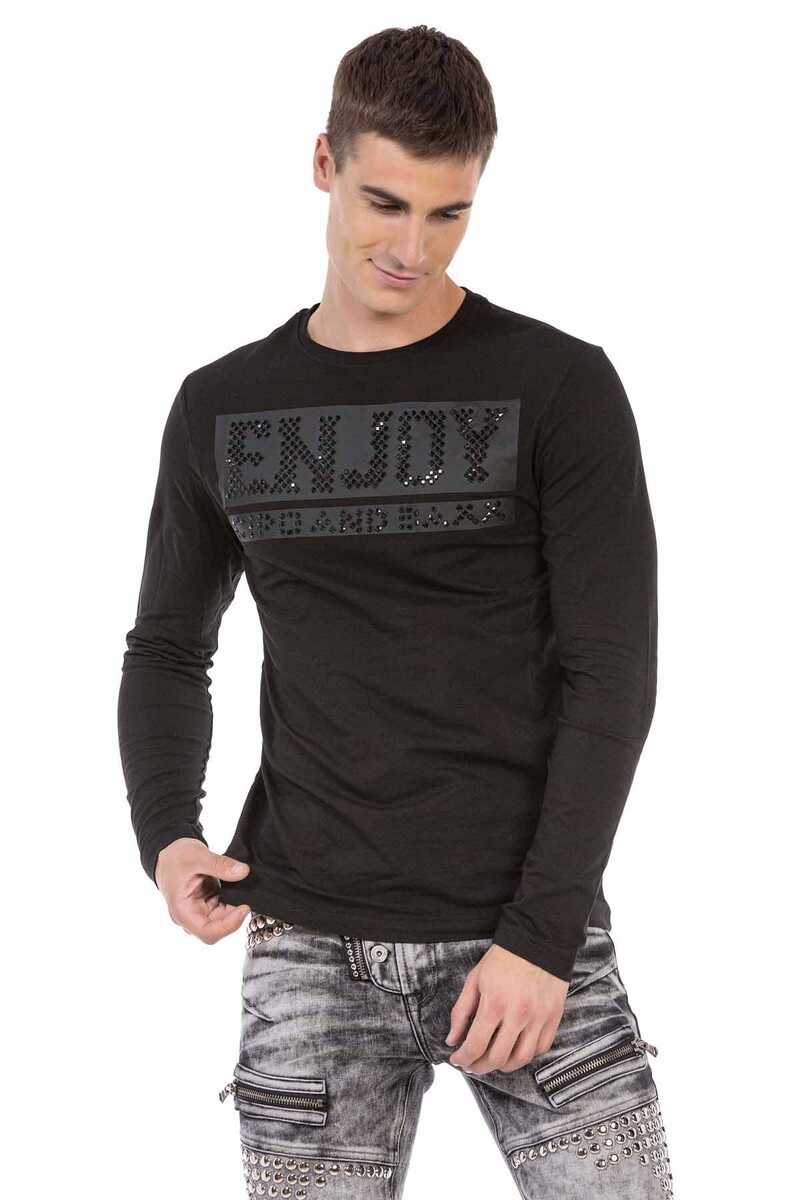 CL474 Herren Langarmshirt mit aufwendigen Applikationen