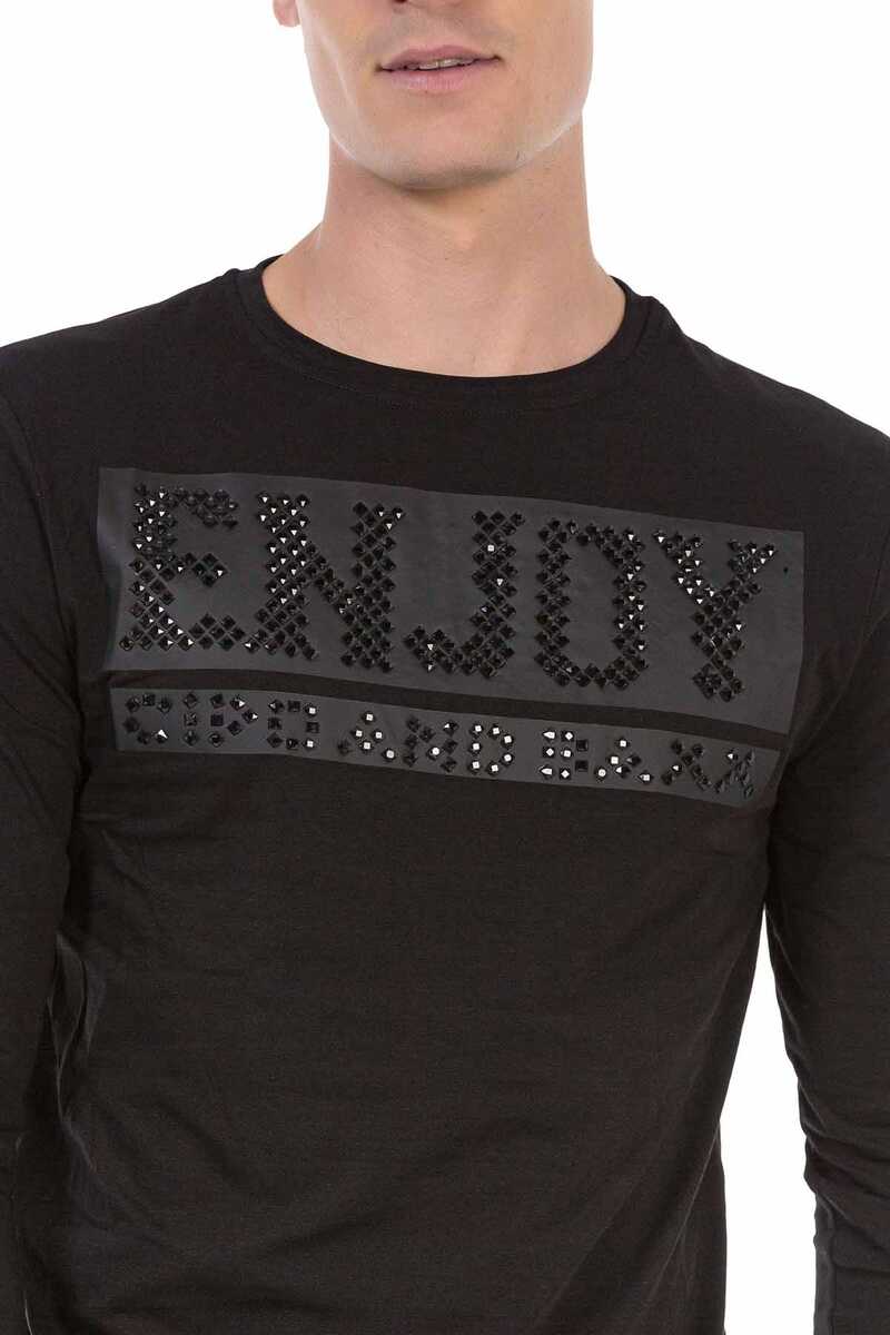 CL474 Herren Langarmshirt mit aufwendigen Applikationen