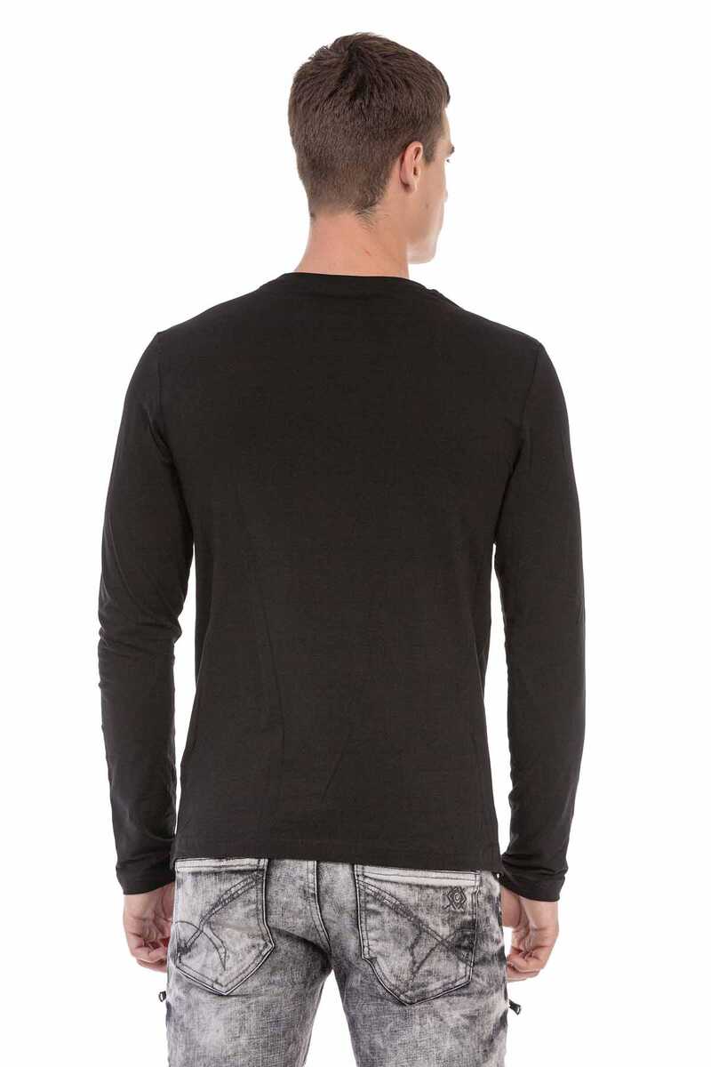 CL474 Herren Langarmshirt mit aufwendigen Applikationen