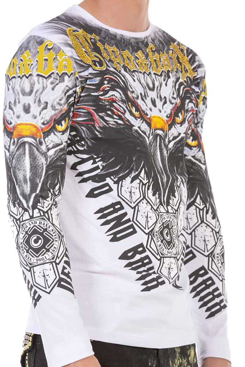 CL488 bluza męska z nadrukiem i kamieniami