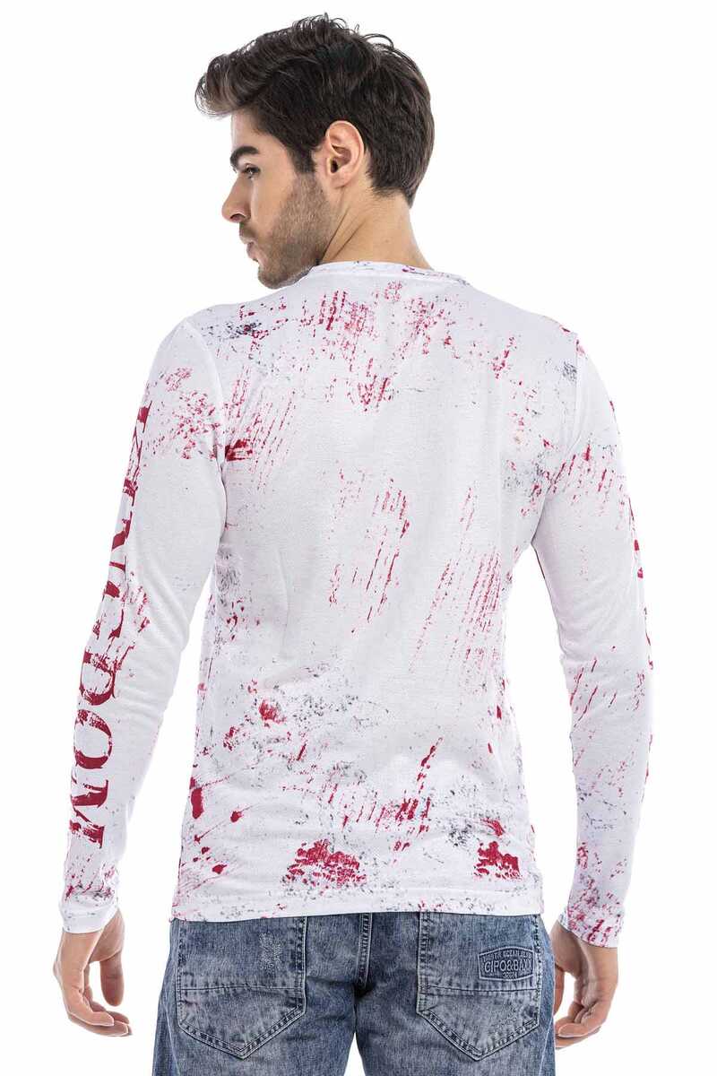 CL498 bluza męska z nadrukiem i kamieniami