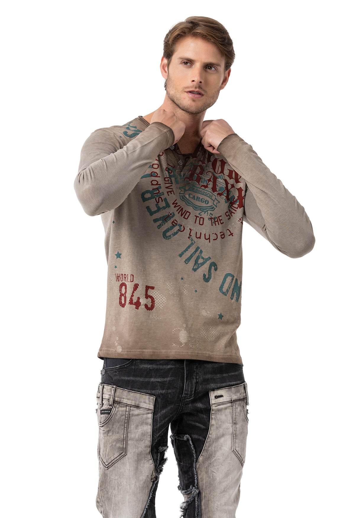 CL512 bluza męska w batikowym stylu