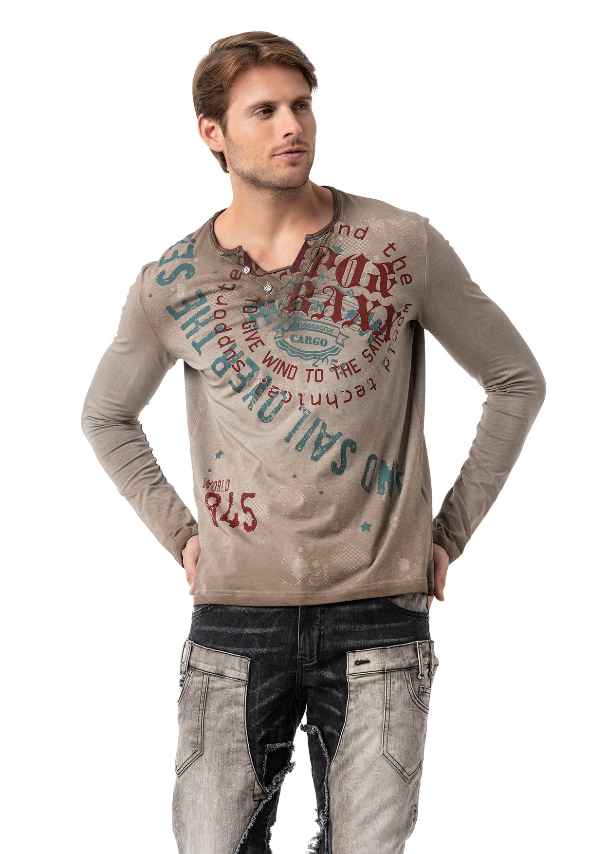 CL512 bluza męska w batikowym stylu