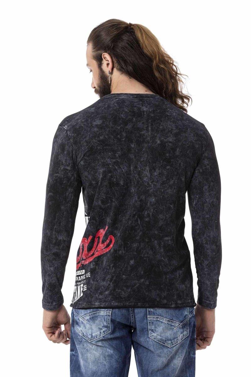 CL518 Herren Langarmshirt mit großflächigem Print