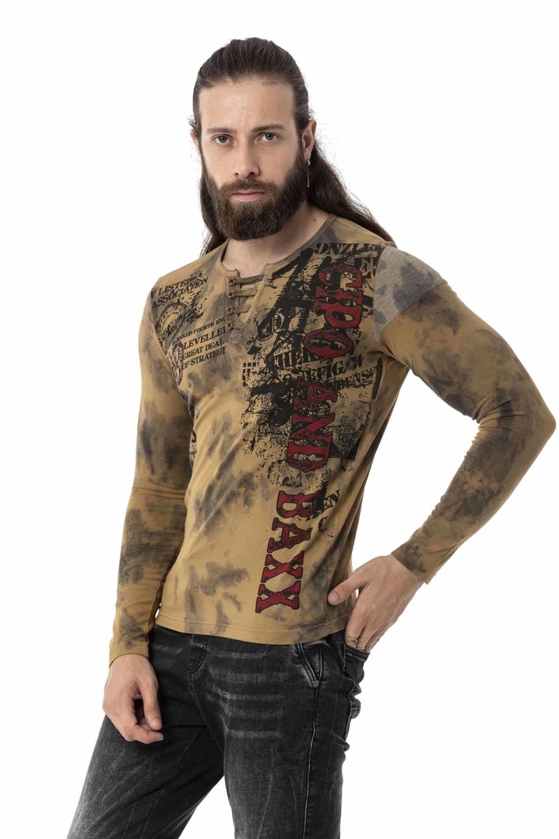 CL524 bluza męska z z rozcięciem pod szyją