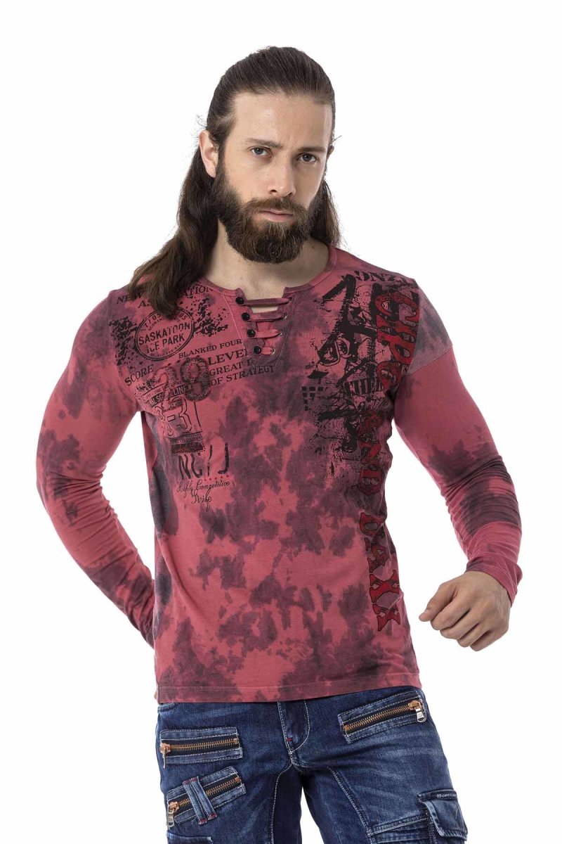 CL524 bluza męska z z rozcięciem pod szyją