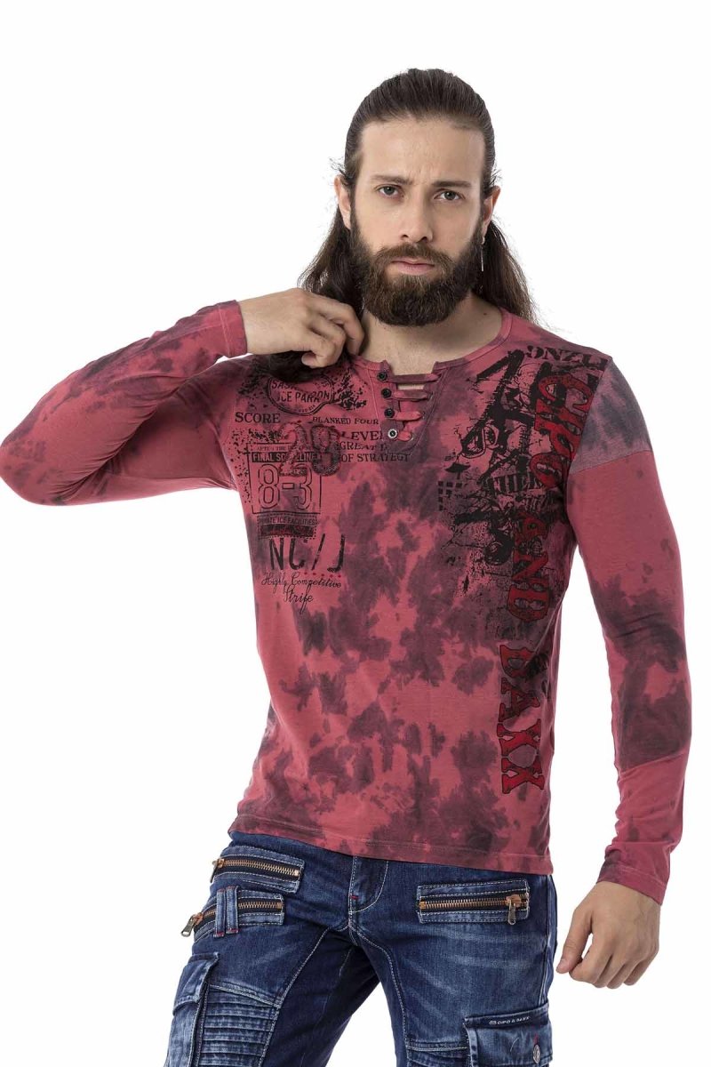 CL524 bluza męska z z rozcięciem pod szyją