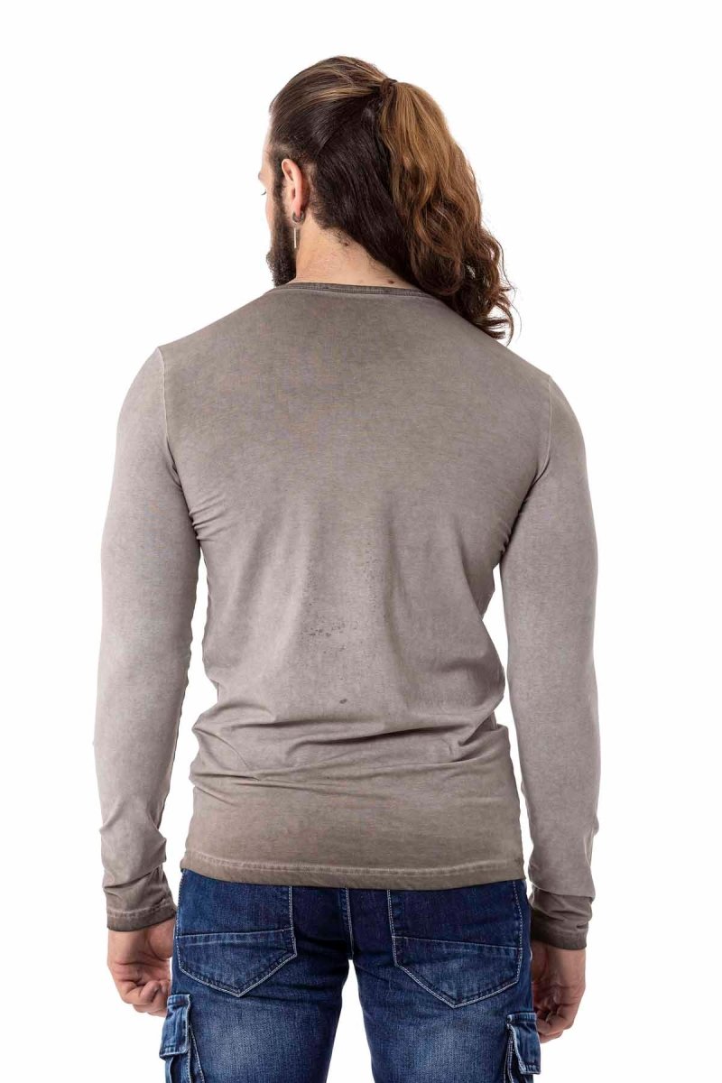 CL527 Herren Langarmshirt mit stylischen Prints