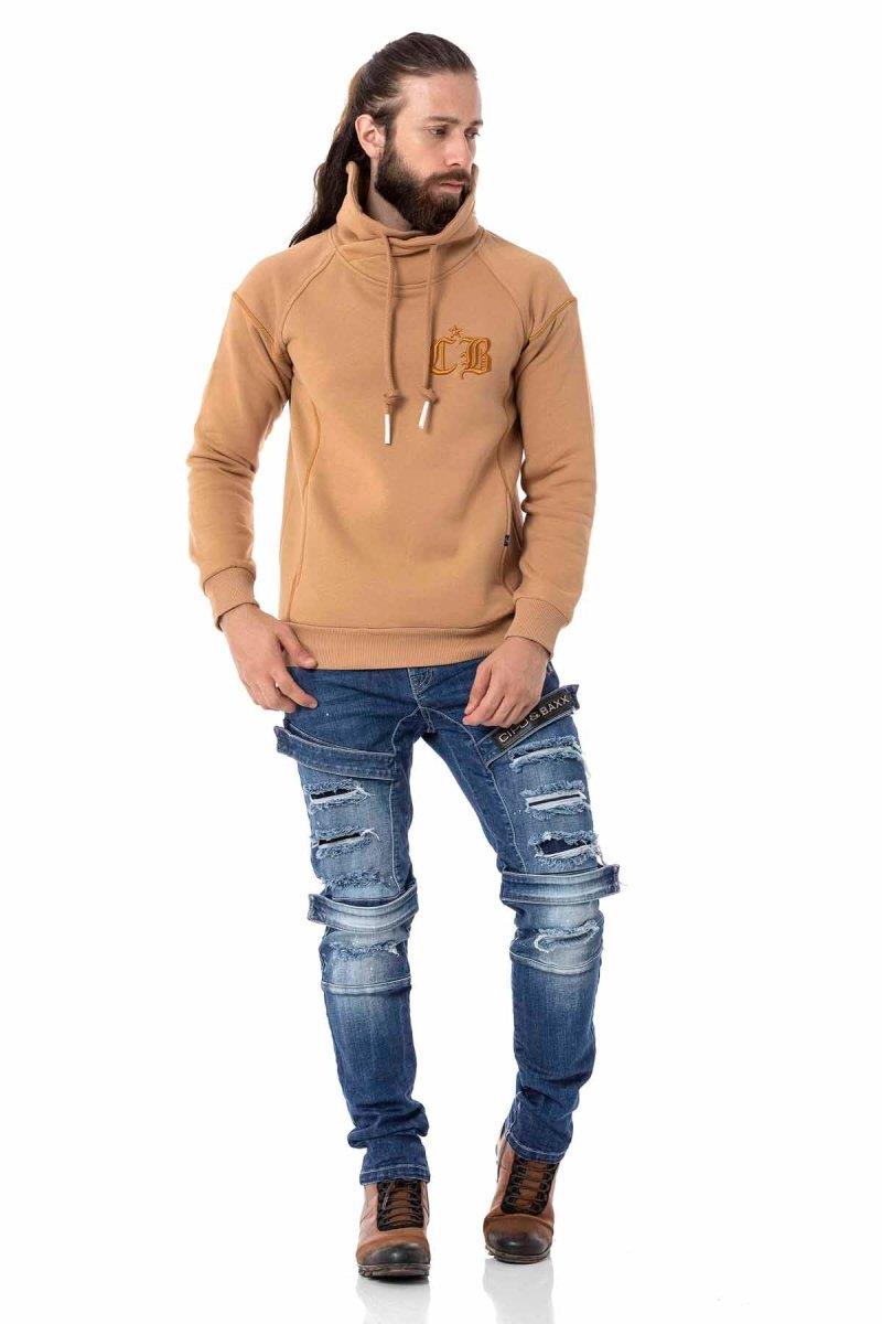 CL529 Herren Sweatshirt mit hochabschließendem Stehkragen