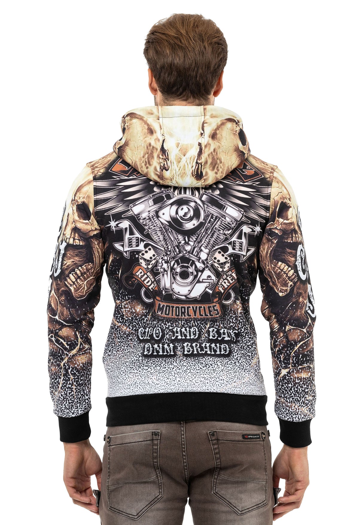 CL550 bluza męska z nadrukiem rozpinana